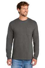 Load image into Gallery viewer, Port & Co ™ Long Sleeve Essential Pocket Tee. PC61LSP