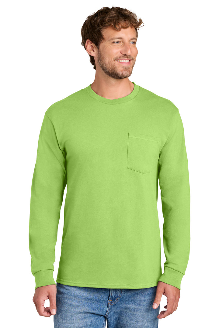 Port & Co ™  Long Sleeve Essential Pocket Tee.  PC61LSP