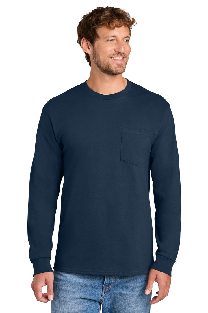 Port & Co ™  Long Sleeve Essential Pocket Tee.  PC61LSP