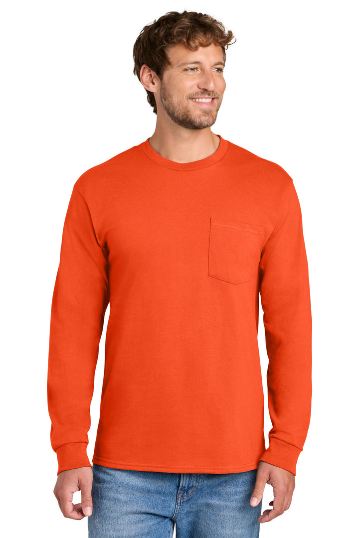 Port & Co ™  Long Sleeve Essential Pocket Tee.  PC61LSP
