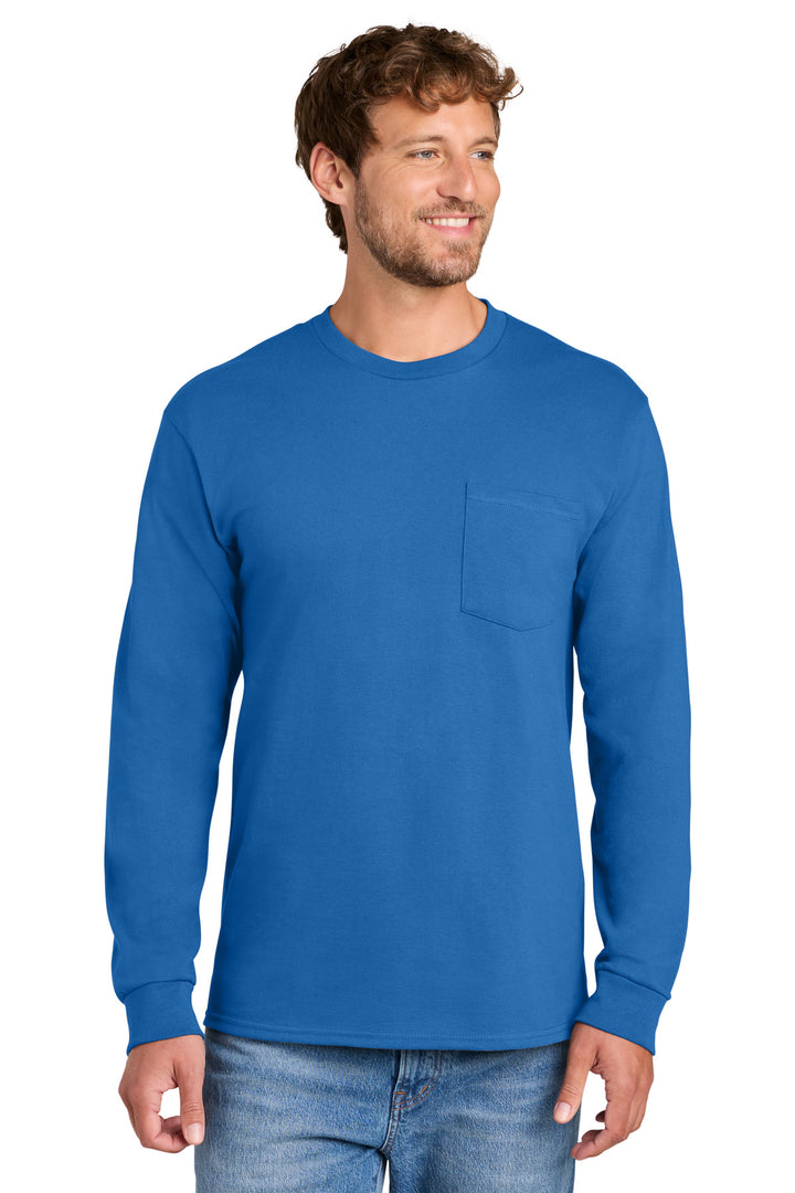 Port & Co ™  Long Sleeve Essential Pocket Tee.  PC61LSP