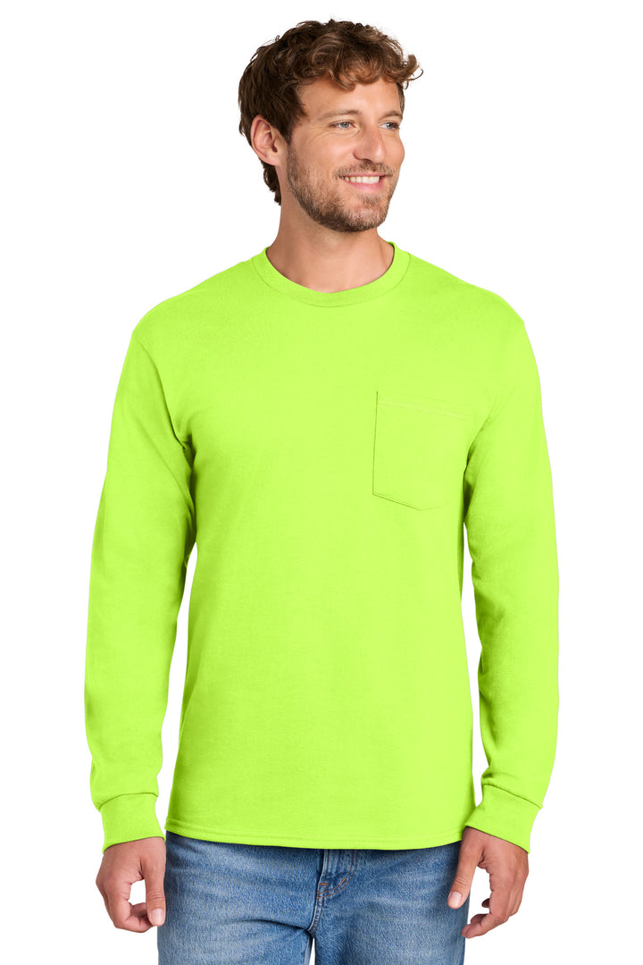 Port & Co ™  Long Sleeve Essential Pocket Tee.  PC61LSP
