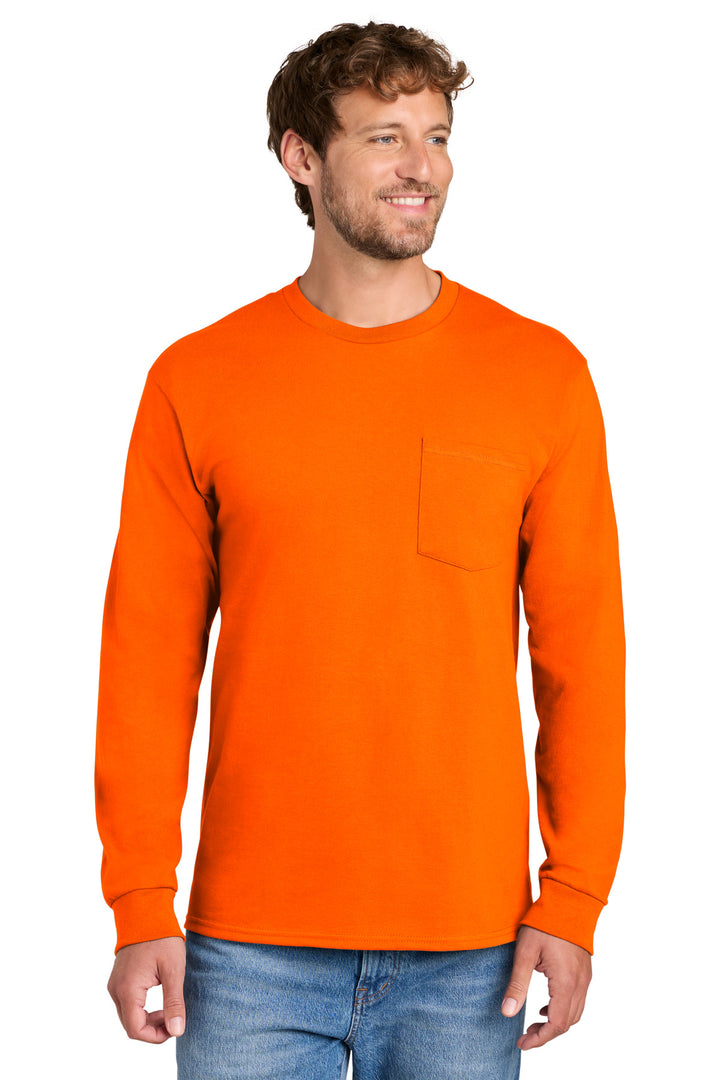 Port & Co ™  Long Sleeve Essential Pocket Tee.  PC61LSP
